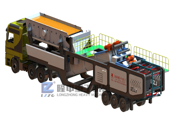 可移動(dòng)的洗沙生產(chǎn)線：附帶壓濾機(jī)方便快捷